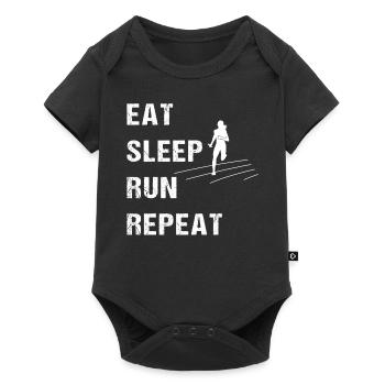 Runner's Mantra - Eat Sleep Run Repeat - Baby Premium Kurzarmbody - Schwarz - Vorne