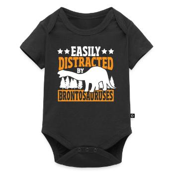 Brontosaurus Dino Gift - Baby Premium short-sleeve bodysuit - black - Front