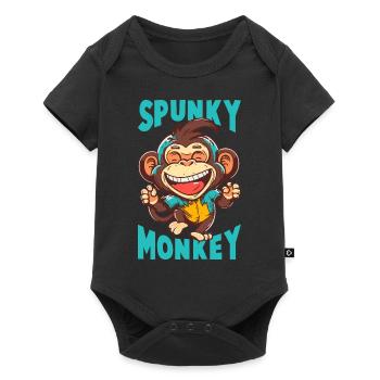 Singe courageux - Body à manches courtes Premium Bébé - noir - Devant