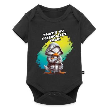 THAT'S MY FRIENDLIEST FACE. Duck, Humor, Fun, Fun - Baby Premium short-sleeve bodysuit - black - Front