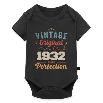 März 1932 Jahrgang geboren Vintage Geburtstag - Baby Premium Kurzarmbody - Schwarz - Vorne
