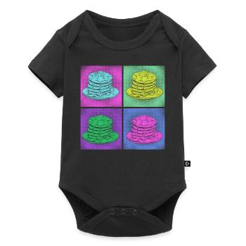 Pancake Lover Kids Retro Vintage - Baby Premium Kurzarmbody - Schwarz - Vorne