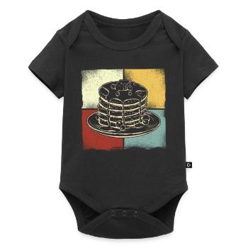 Pancake Lover Kids Retro Vintage - Baby Premium Kurzarmbody - Schwarz - Vorne