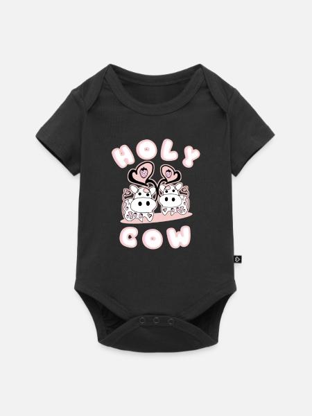 Heilige Kuh Erdbeeren - Baby Premium Kurzarmbody - Schwarz