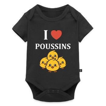 Humour bébé poussin - Body à manches courtes Premium Bébé - noir - Devant