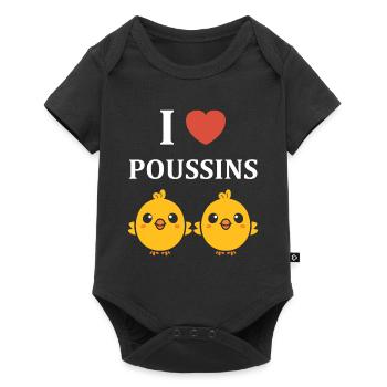 Humour bébé poussin - Body à manches courtes Premium Bébé - noir - Devant