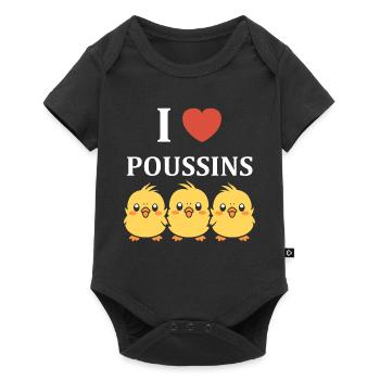 Humour petit poussin - Body à manches courtes Premium Bébé - noir - Devant