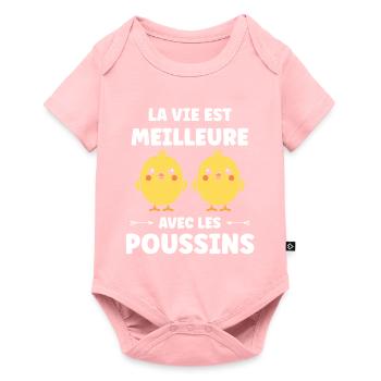 Humour bébé poussin - Body à manches courtes Premium Bébé - rose - Devant