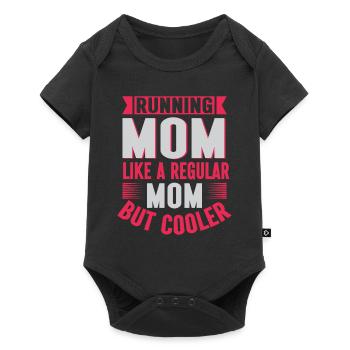 Running Mom Marathon Runner Jogging - Baby Premium short-sleeve bodysuit - black - Front