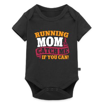 Running Mom Marathon Runner Jogging - Baby Premium short-sleeve bodysuit - black - Front