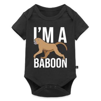 Cadeau pour les amoureux des babouins - Body à manches courtes Premium Bébé - noir - Devant