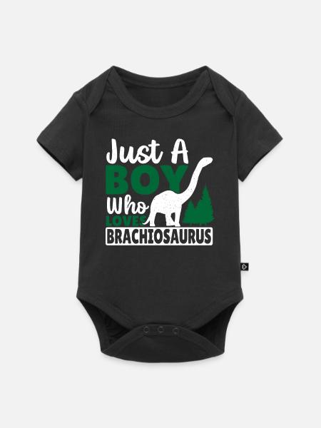 Brachiosaurus Dinosaurier Geschenk - Baby Premium Kurzarmbody - Schwarz