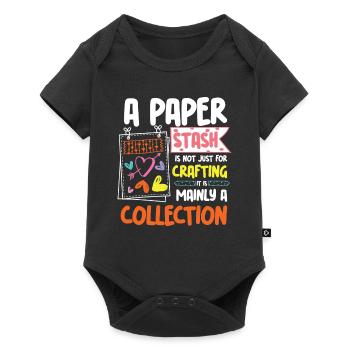 A Paper Stash is not Just Crafting Collection - Baby Premium Kurzarmbody - Schwarz - Vorne