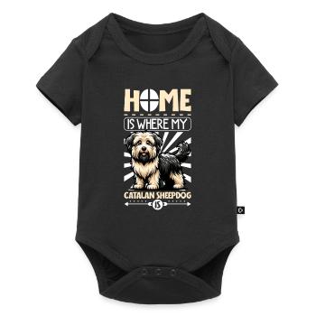 Zuhause - Gos d’Atura Català - Baby Premium Kurzarmbody - Schwarz - Vorne