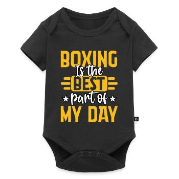 La boxe est la meilleure partie de ma journée - Body à manches courtes Premium Bébé - noir - Devant