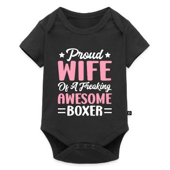 Fière épouse d’un boxeur génial - Body à manches courtes Premium Bébé - noir - Devant
