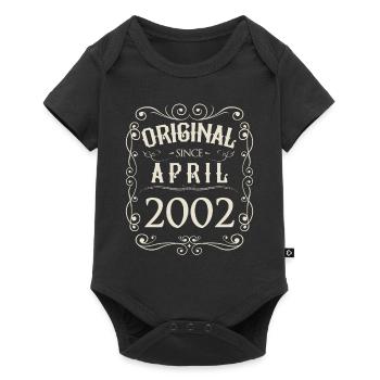 Vintage - Original since April 2002 Geburtstag - Baby Premium Kurzarmbody - Schwarz - Vorne