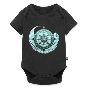 Underwater Compass Navigation Sea Wave Sailing - Baby Premium Kurzarmbody - Schwarz - Vorne