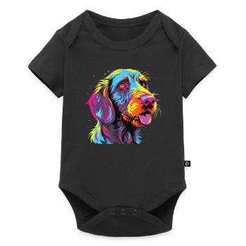 Aquarelles Coloré Allemand Wirehair - Body à manches courtes Premium Bébé - noir - Devant