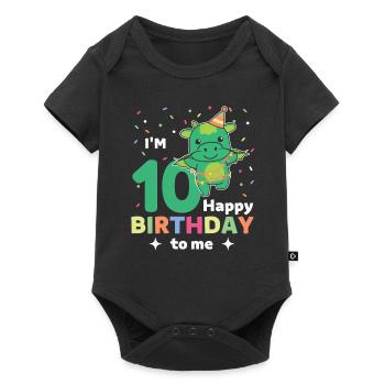 Dragon pour les 10 ans pour les enfants de dix ans - Body à manches courtes Premium Bébé - noir - Devant