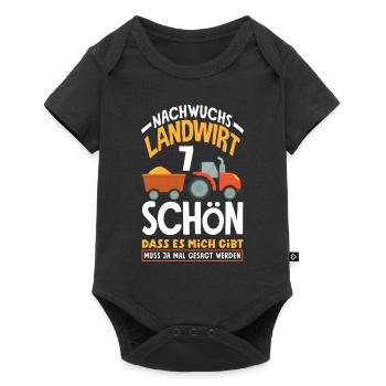 7th Birthday Tractor Young Farmer 7 Years - Baby Premium short-sleeve bodysuit - black - Front