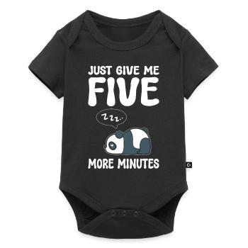 Lustiger Panda Schlafmütze - Baby Premium Kurzarmbody - Schwarz - Vorne