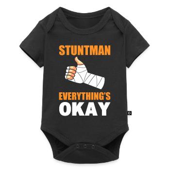 Lustiger Stuntman - Baby Premium Kurzarmbody - Schwarz - Vorne