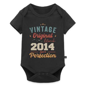 Mars 2014 Vintage Born Vintage Anniversaire - Body à manches courtes Premium Bébé - noir - Devant
