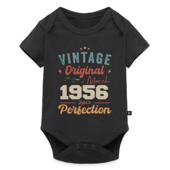 März 1956 Jahrgang geboren Vintage Geburtstag - Baby Premium Kurzarmbody - Schwarz - Vorne
