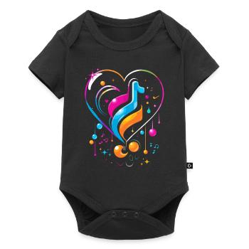 Gaming Musical Heart - Abstract - Baby Premium short-sleeve bodysuit - black - Front