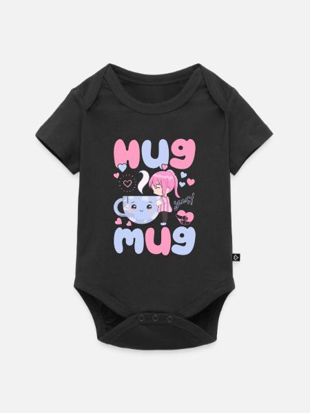 Kuscheliger Kaffeebecher - Kleines Mädchen - Baby Premium Kurzarmbody - Schwarz