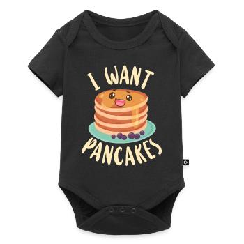 Amoureux des crêpes Les enfants je veux des crêpes - Body à manches courtes Premium Bébé - noir - Devant