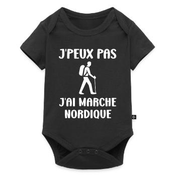 Randonné humour marche nordique - Body à manches courtes Premium Bébé - noir - Devant