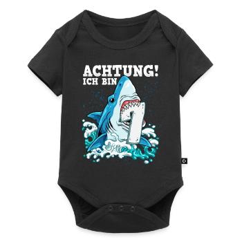 Requin du 7e anniversaire - Body à manches courtes Premium Bébé - noir - Devant