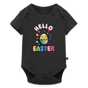 Katze Ostern Hallo Ostern - Baby Premium Kurzarmbody - Schwarz - Vorne