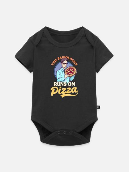 Radiologe Das läuft auf Pizza - Baby Premium Kurzarmbody - Schwarz