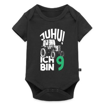 9. Geburtstag Traktor 9 Jahre Geburtstagsshirt - Baby Premium Kurzarmbody - Schwarz - Vorne