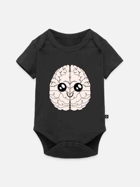Gehirn Autismus Asperger Kavaii Intelligenz - Baby Premium Kurzarmbody - Schwarz