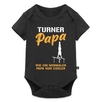 Turner Papa – Sportliche Coolness vereint - Baby Premium Kurzarmbody - Schwarz - Vorne