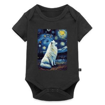 Samoyed Starry Night - Baby Premium Kurzarmbody - Schwarz - Vorne