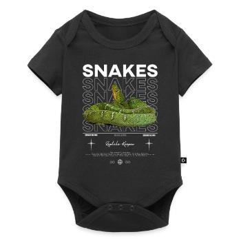 Arbre d’émeraude Boa moderne Streetwear Reptile gardien - Body à manches courtes Premium Bébé - noir - Devant