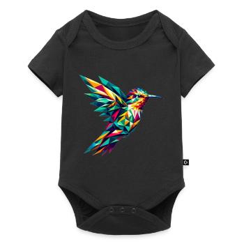 Colibri dans la représentation polygonale - Body à manches courtes Premium Bébé - noir - Devant