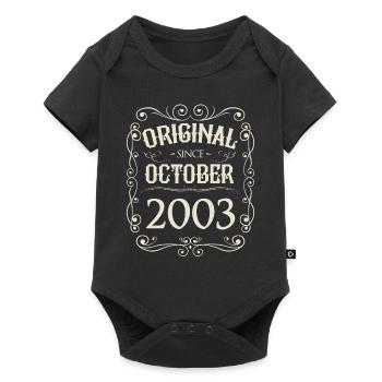 Vintage - Original since Oktober 2003 Geburtstag - Baby Premium Kurzarmbody - Schwarz - Vorne