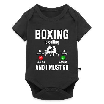 La boxe m’appelle et je dois y aller - Body à manches courtes Premium Bébé - noir - Devant