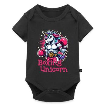 Boxen Einhorn - Baby Premium Kurzarmbody - Schwarz - Vorne