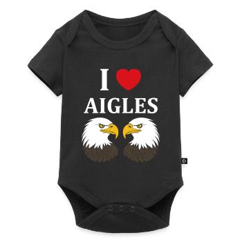 Citation humour Oiseau aigle - Body à manches courtes Premium Bébé - noir - Devant