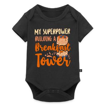 Pancake Lover Kids My Superpower - Baby Premium Kurzarmbody - Schwarz - Vorne