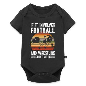 Funny Football And Wrestling Wrestler - Baby Premium short-sleeve bodysuit - black - Front