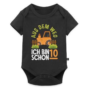 10e anniversaire tracteur 10 ans anniversaire chemise - Body à manches courtes Premium Bébé - noir - Devant