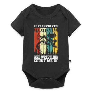 Funny Football And Wrestling Wrestler - Baby Premium short-sleeve bodysuit - black - Front